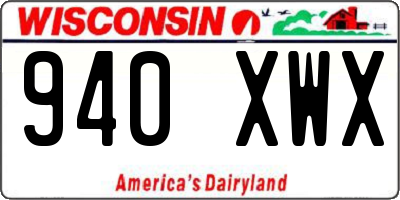 WI license plate 940XWX