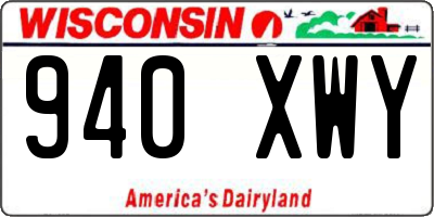 WI license plate 940XWY