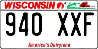 WI license plate 940XXF