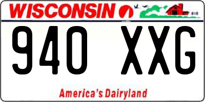 WI license plate 940XXG
