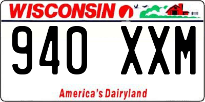 WI license plate 940XXM