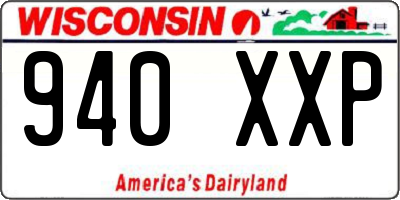 WI license plate 940XXP