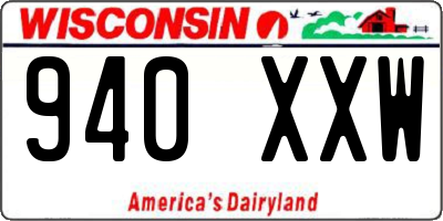 WI license plate 940XXW