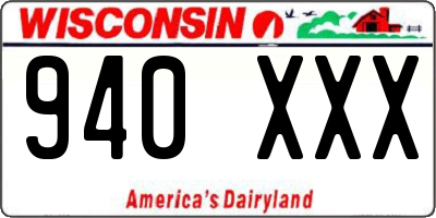 WI license plate 940XXX