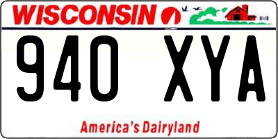 WI license plate 940XYA
