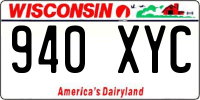 WI license plate 940XYC