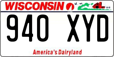 WI license plate 940XYD