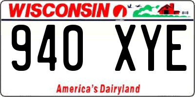 WI license plate 940XYE