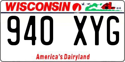 WI license plate 940XYG