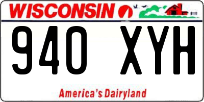 WI license plate 940XYH