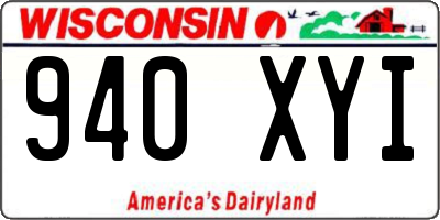 WI license plate 940XYI