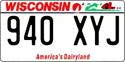 WI license plate 940XYJ