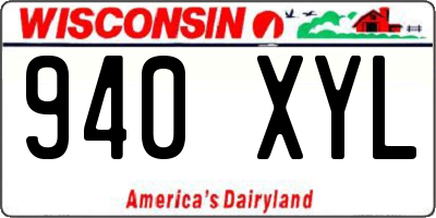 WI license plate 940XYL