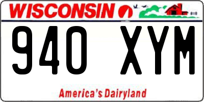 WI license plate 940XYM