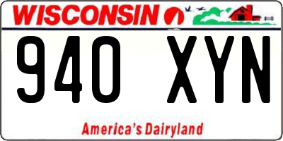 WI license plate 940XYN