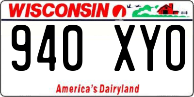 WI license plate 940XYO