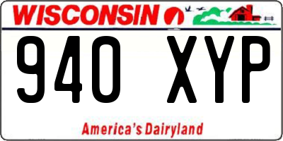 WI license plate 940XYP