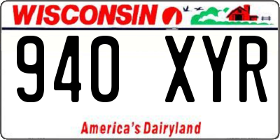 WI license plate 940XYR