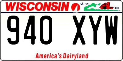 WI license plate 940XYW