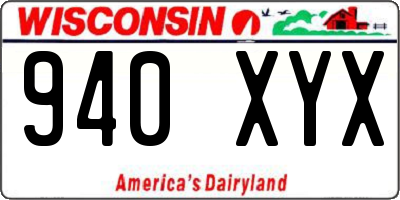 WI license plate 940XYX