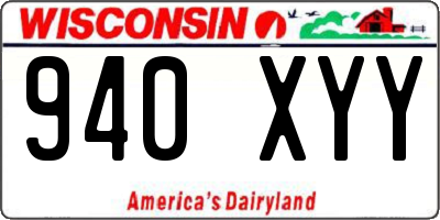 WI license plate 940XYY