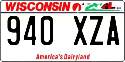 WI license plate 940XZA