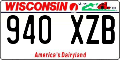 WI license plate 940XZB