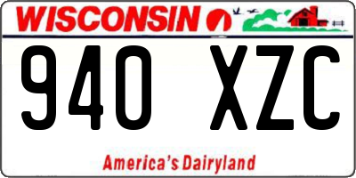 WI license plate 940XZC