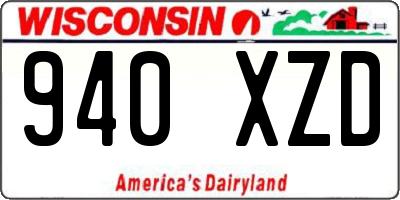 WI license plate 940XZD
