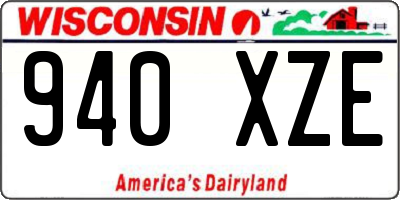 WI license plate 940XZE