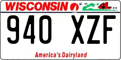 WI license plate 940XZF