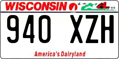 WI license plate 940XZH