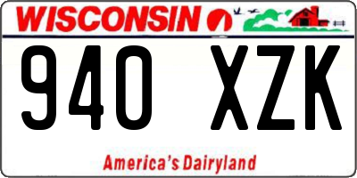 WI license plate 940XZK