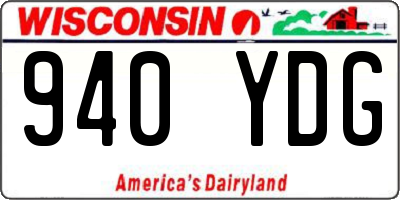 WI license plate 940YDG