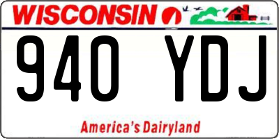 WI license plate 940YDJ