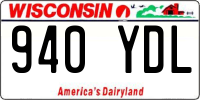 WI license plate 940YDL