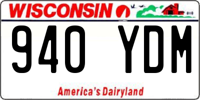 WI license plate 940YDM