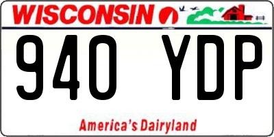 WI license plate 940YDP