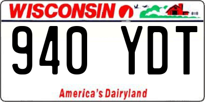 WI license plate 940YDT