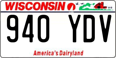 WI license plate 940YDV