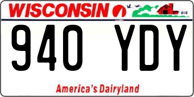 WI license plate 940YDY