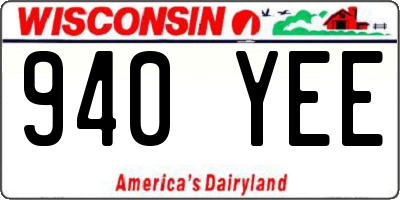 WI license plate 940YEE