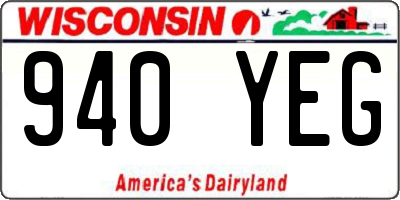 WI license plate 940YEG