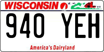 WI license plate 940YEH