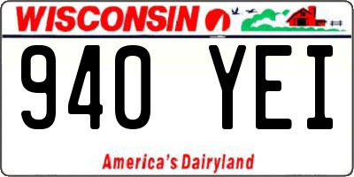 WI license plate 940YEI
