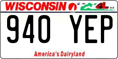 WI license plate 940YEP