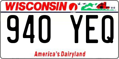WI license plate 940YEQ