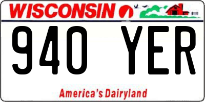 WI license plate 940YER