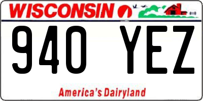 WI license plate 940YEZ