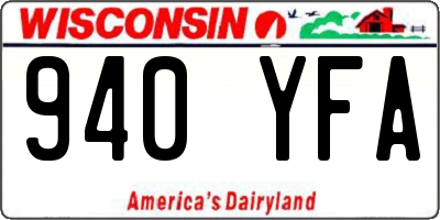 WI license plate 940YFA